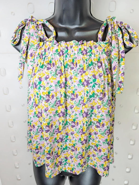 Lollys Laundry Anne Tie Shoulder Top Size S NWT EcoVero Floral RRP €60