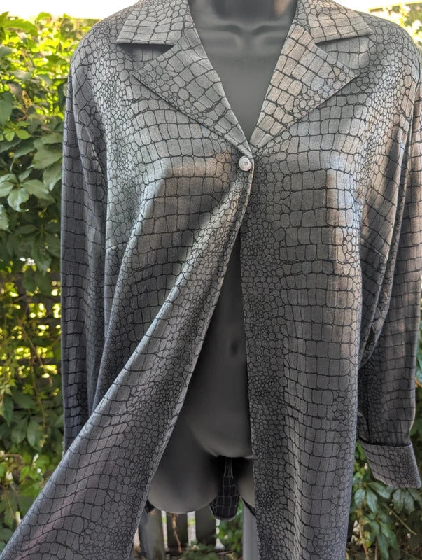 Gerry Weber Snake Print Lightweight Jacket Gunmetal UK18