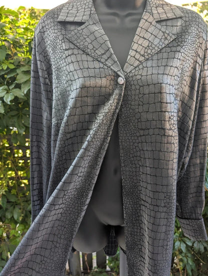 Gerry Weber Snake Print Lightweight Jacket Gunmetal UK18