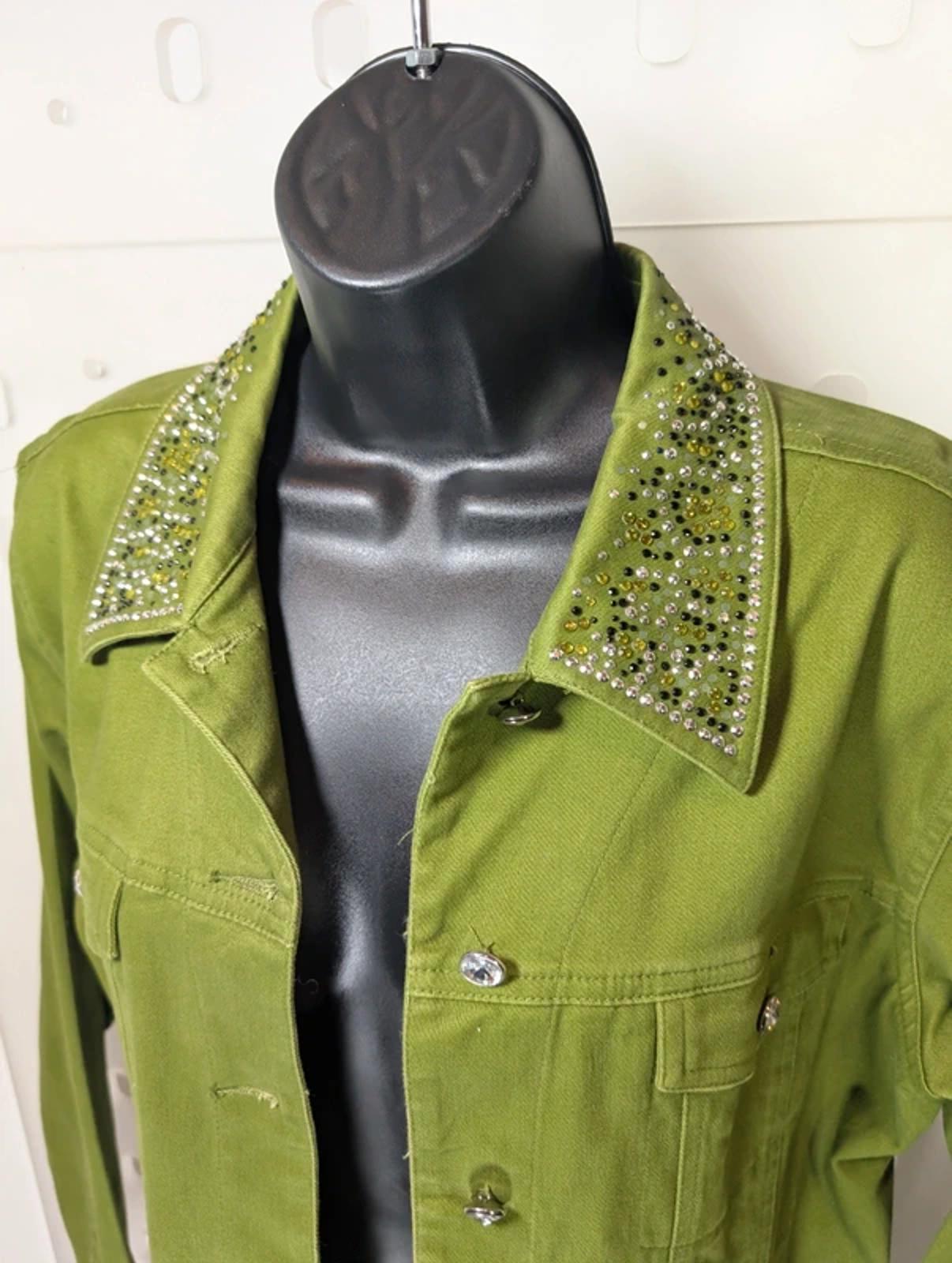 Quacker Factory Embellished Rhinestone Jacket Size S