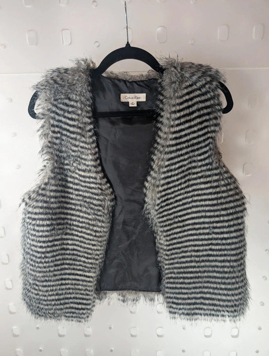 Calvin Klein Fluffy Faux Fur Gilet – Size M