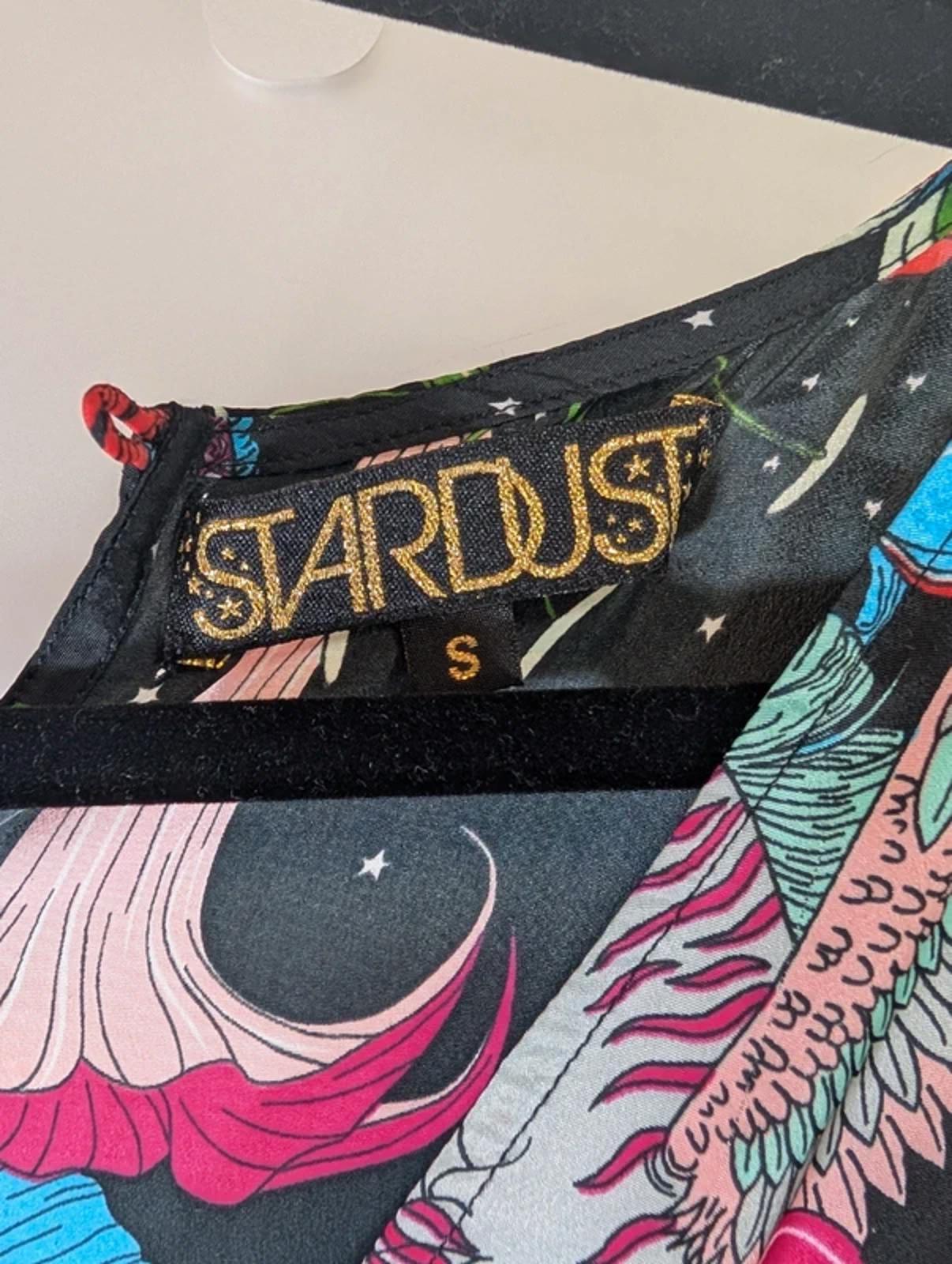 Stardust London Pegasus Print Jumpsuit Black Empire Line V Neck Size S Boutique