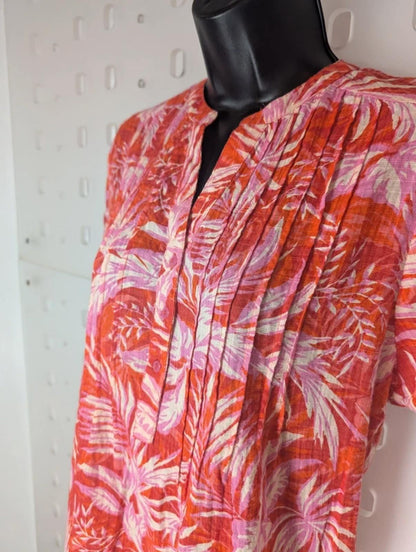 Lolly's Laundry Tropical Shirt Size M - Orange Palm Print