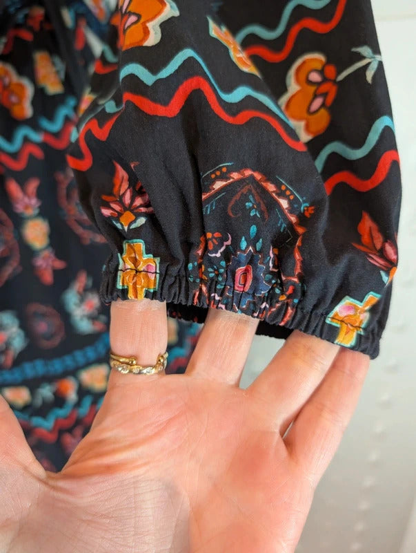 Never Fully Dressed Printed Cotton Wrap Dress UK12