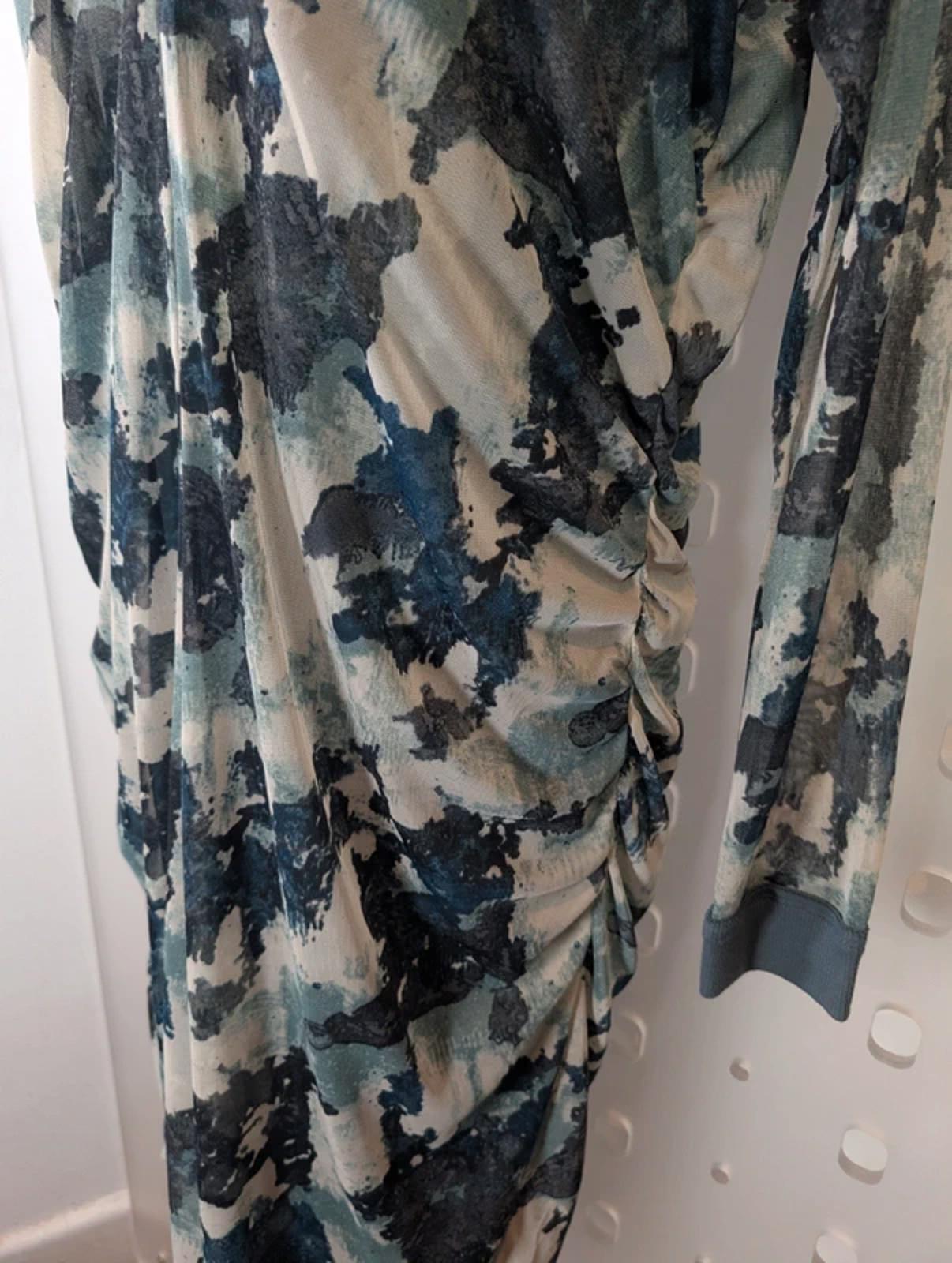 Sandwich Sheer Ruched Dress with Slip Size L RRP £89