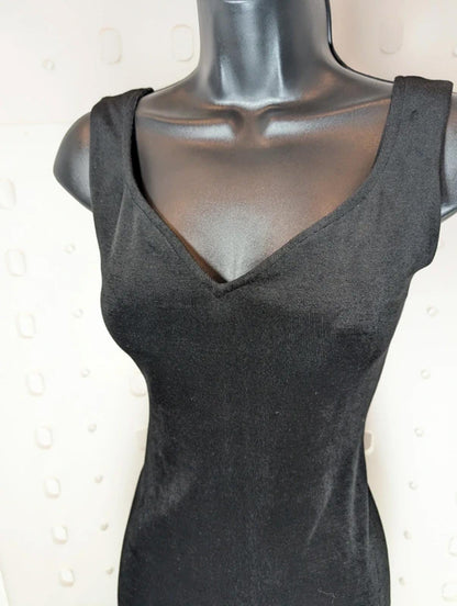 Vintage Dorothy Perkins Black Mini Dress Sweetheart Neckline UK 10