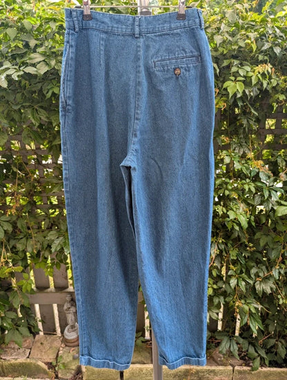 Vintage 90s High Waisted Mom Jeans Indigo Blue W28