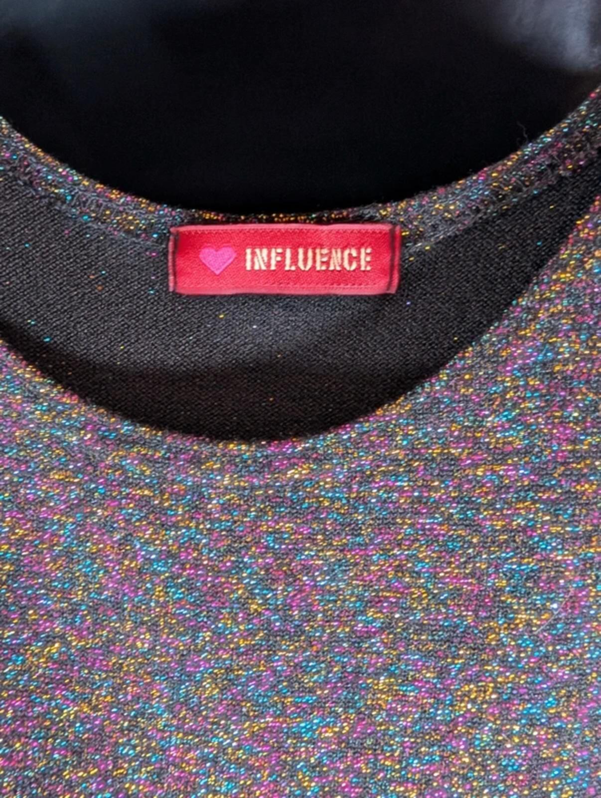 Influence Black Skater Dress Rainbow Sparkle S