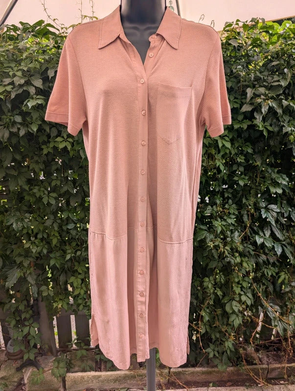 Lacoste Silk Cotton Wool Polo Shirt Dress Size 42 UK14