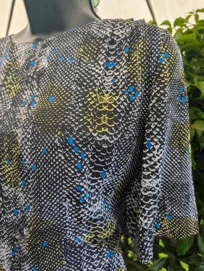 & Other Stories Snake Print Dress Green Blue EU38
