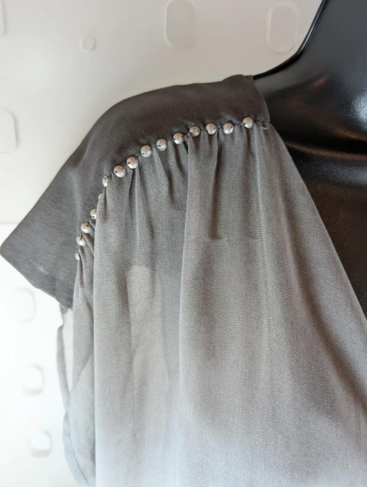 Mint Velvet Ombre Studded Draped Blouse UK18 Sheer Layered Top