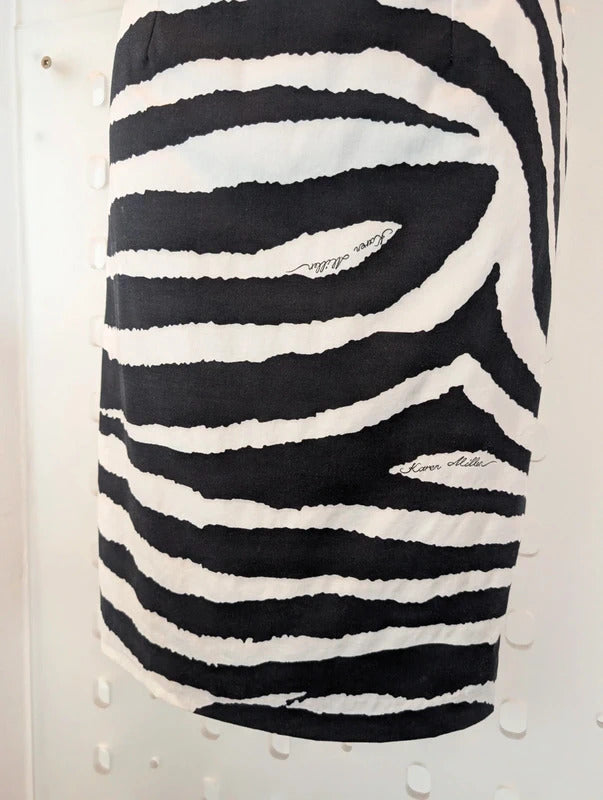Karen Millen Zebra Print Asymmetric Dress UK6