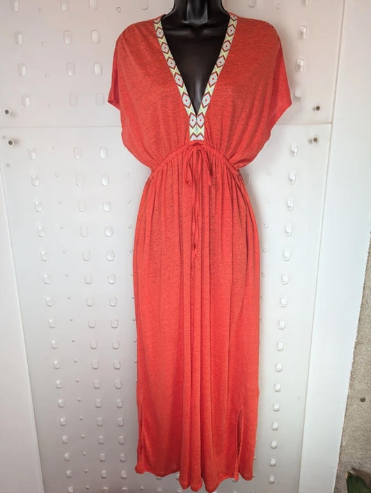 Nooki London Lucia Maxi Dress Size M - NWT 100% Flax Linen