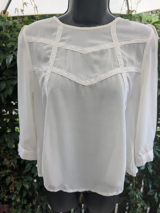 Elodie Lace Blouse Cream Small