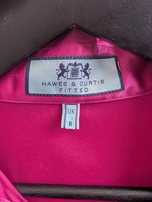 Hawes & Curtis Pussy Bow Blouse Fuchsia Pink UK8