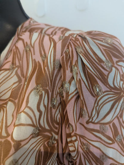 Nooki London Elegant Floral Smock Top with Tassels size S