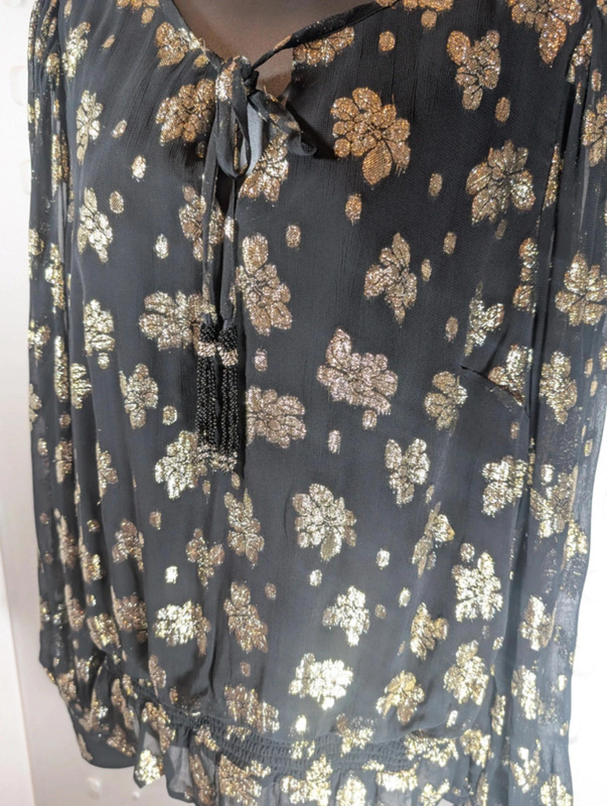 Nooki London metallic floral blouse – size L