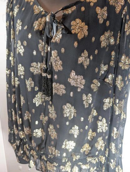 Nooki London metallic floral blouse – size L