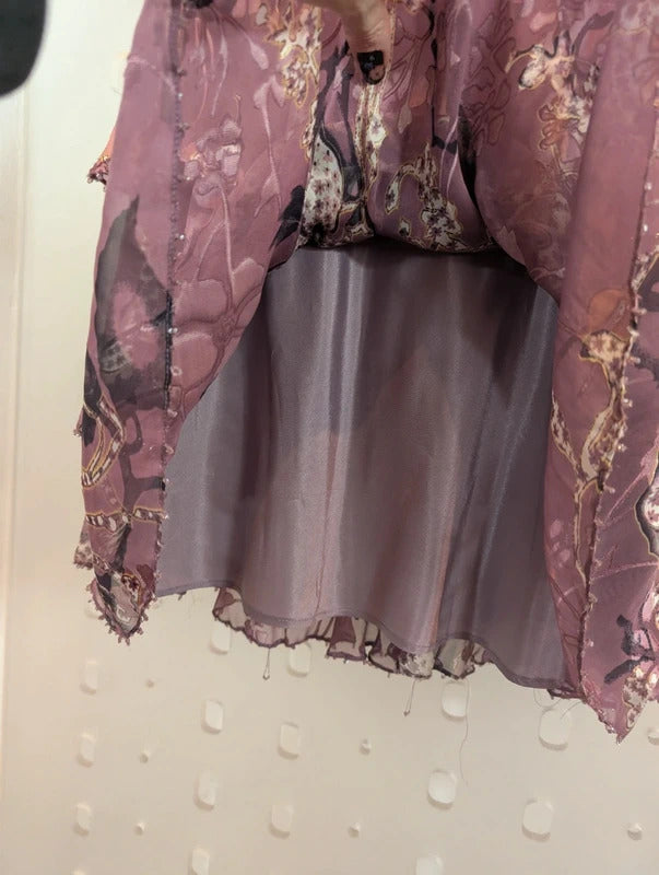 Cameron Blake by Mon Cheri Purple Silk Fairycore Dress UK8