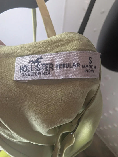 Hollister Satin Bias Cut Slip Dress - Lime Green - S Regular