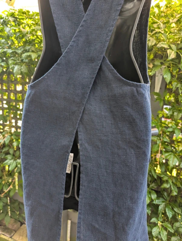 Vintage Toast Open Back Pinafore Layer Navy Blue