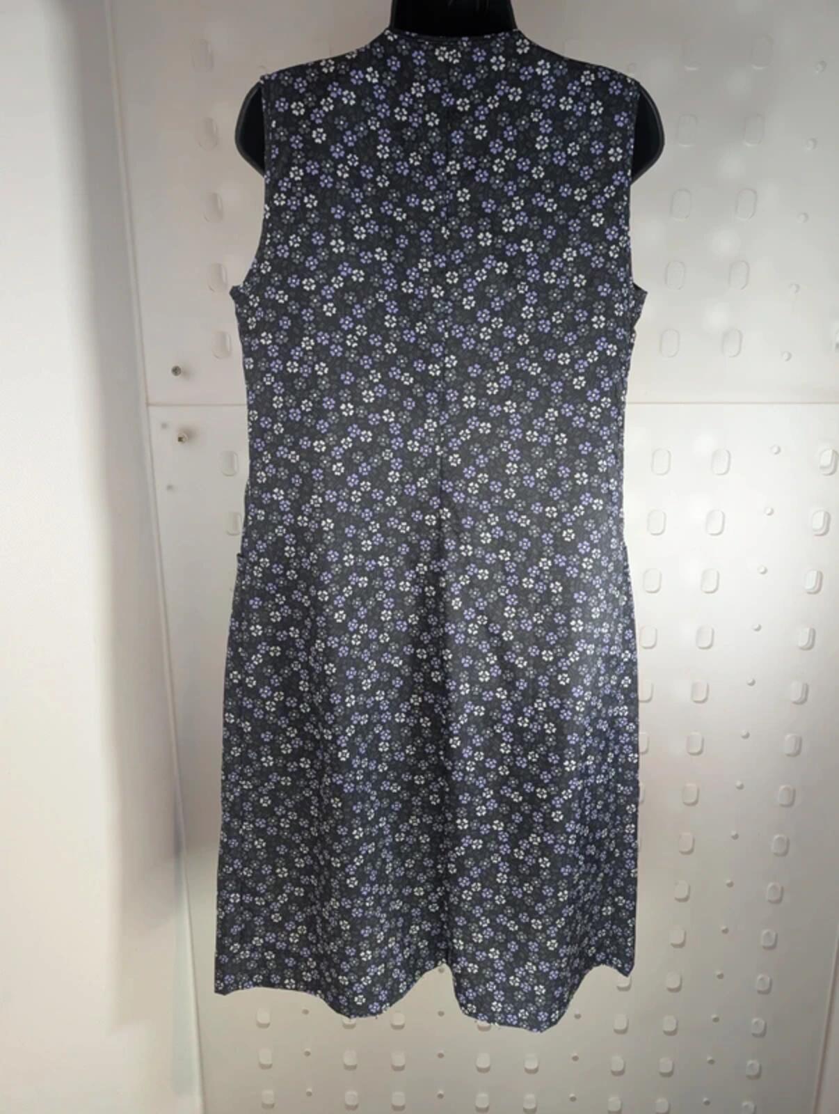 1970s vintage Castille France purple ditsy pinafore dress S