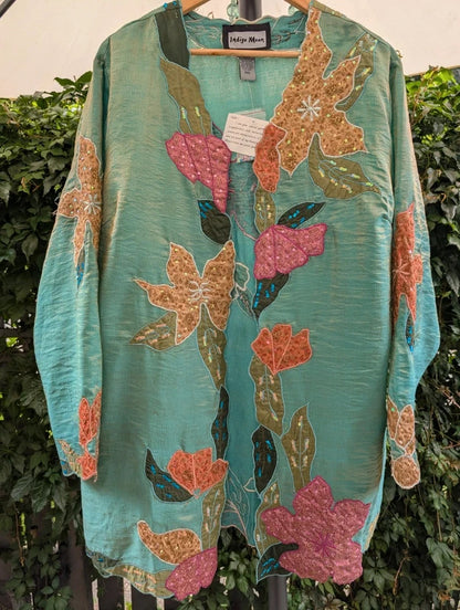 Indigo Moon Wearable Art Embellished Jacket NWT XXL