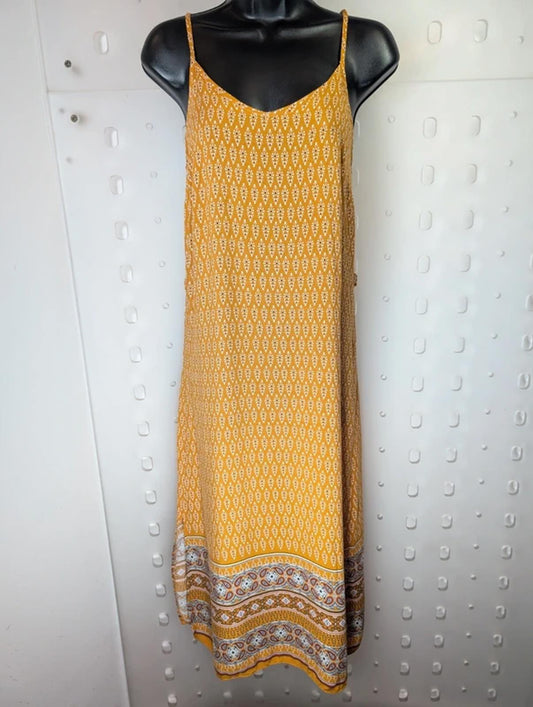 Y2K Cotton Strappy Midi Dress – Festival Style – Side Slits – Boho Summer