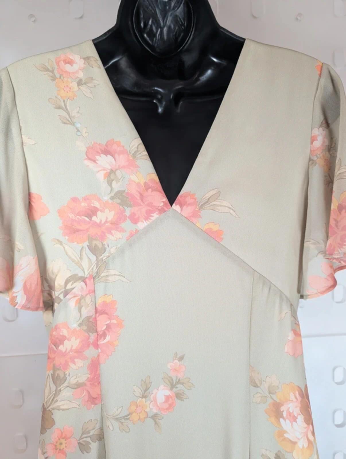 Hope & Ivy Tall Floral Maxi Dress Mint Green Size 12 Long 62"