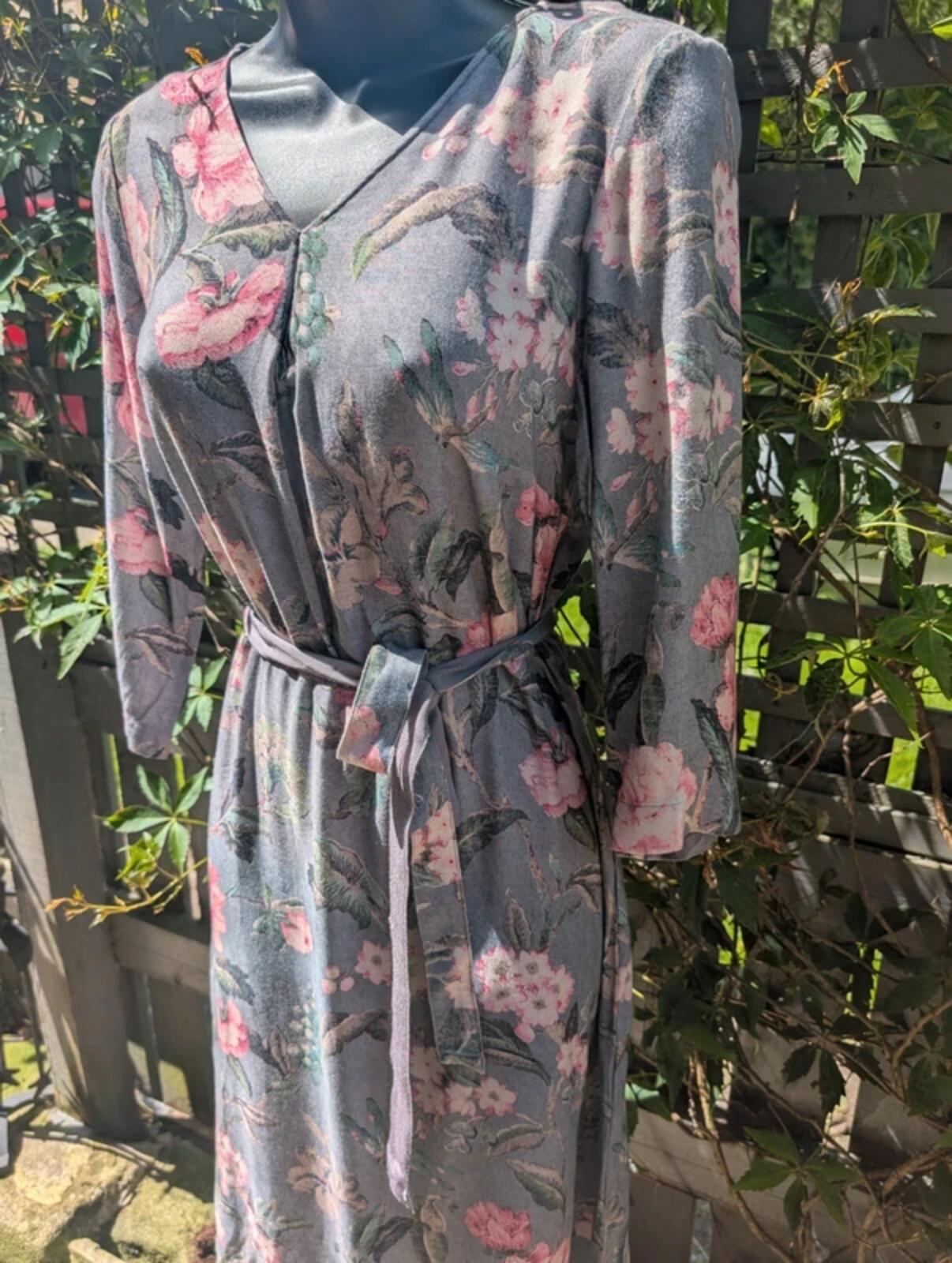 Laura Ashley Printed Viscose Tunic Dress Tie Waist UK10