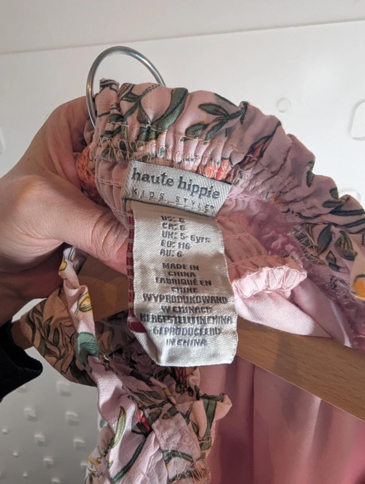Haute Hippie Kids Floral Occasion Dress Pink Age 5-6