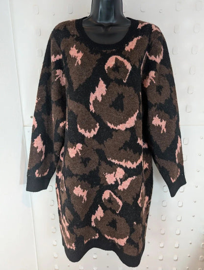 Nooki London Cindy Animal Print Dress Size L nwt RRP £135