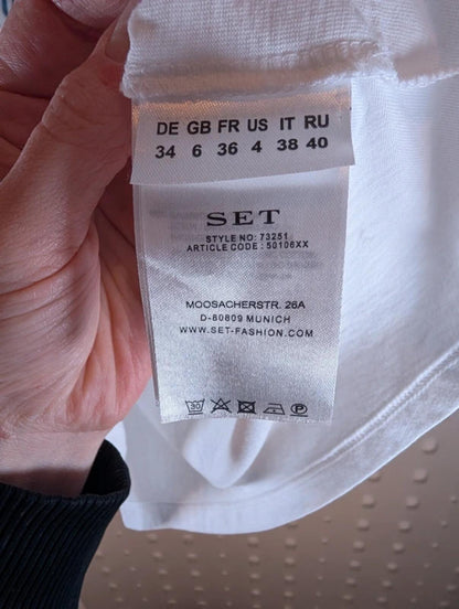 SET Organic Cotton Graphic Tee Summer Beats Mykonos XS Oversized