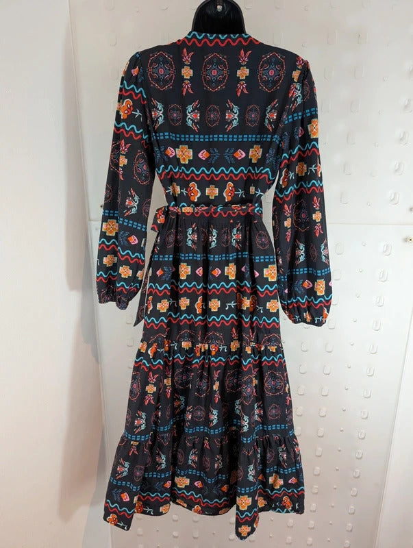 Never Fully Dressed Printed Cotton Wrap Dress UK12