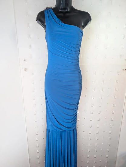 Taali London One Shoulder Ruched Mermaid Occasion Dress UK S/M (Made in UK)