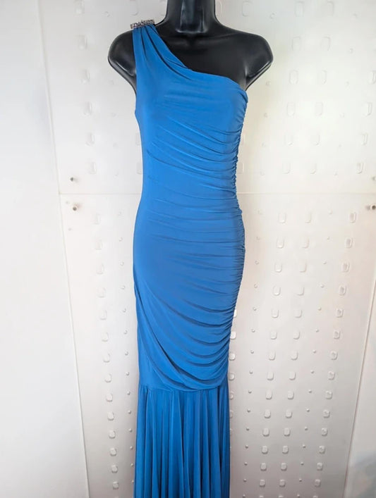 Taali London One Shoulder Ruched Mermaid Occasion Dress UK S/M (Made in UK)