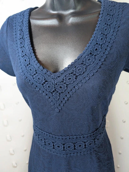 RJR John Rocha UK10 Navy Lace Detail Day DressElegant navy day dress John Rocha
