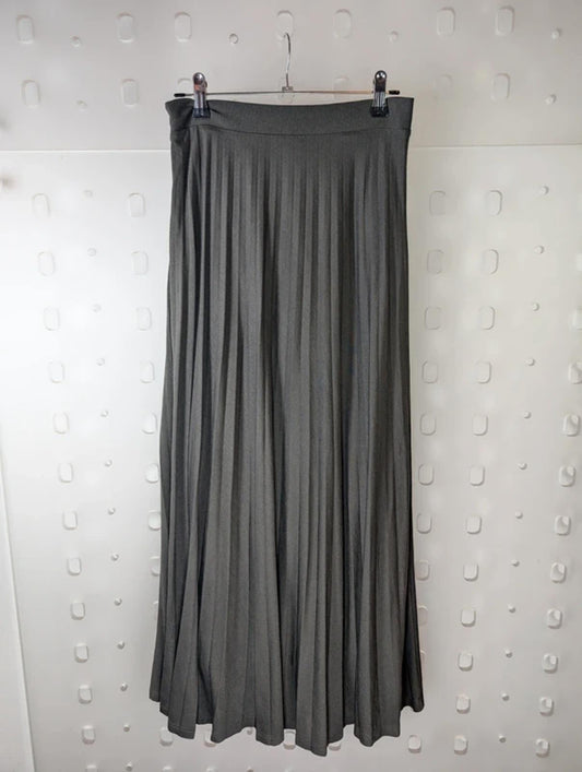 Massimo Dutti Charcoal Grey Pleated Midi Skirt XS 25” Waist Minimal Capsule