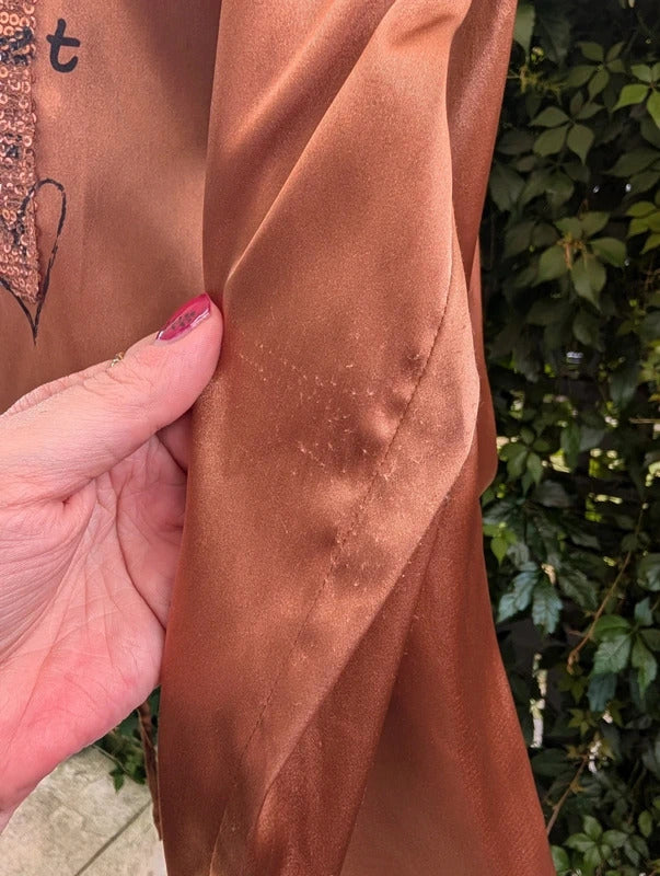 Frank Lyman Montreal Sequin Pocket Blouse Bronze Large