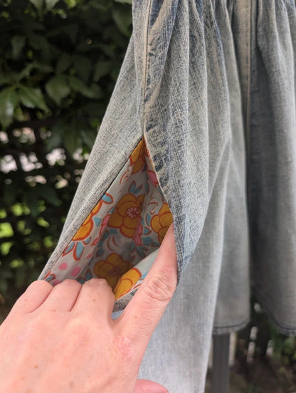 Falmer Heritage Acid Wash Denim Mini Skirt UK12
