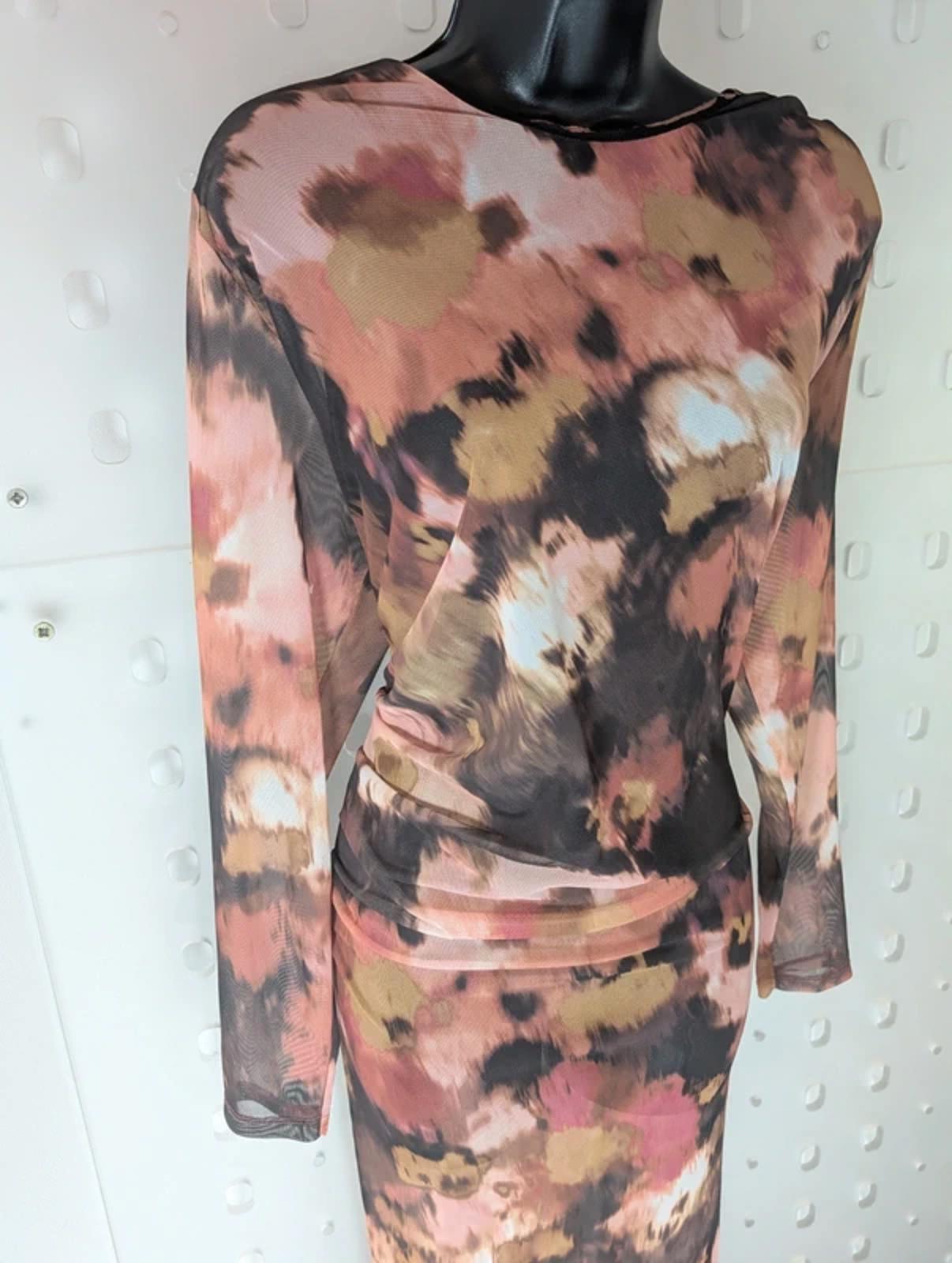 Sheer Ruched Mesh Maxi Dress Layering Piece