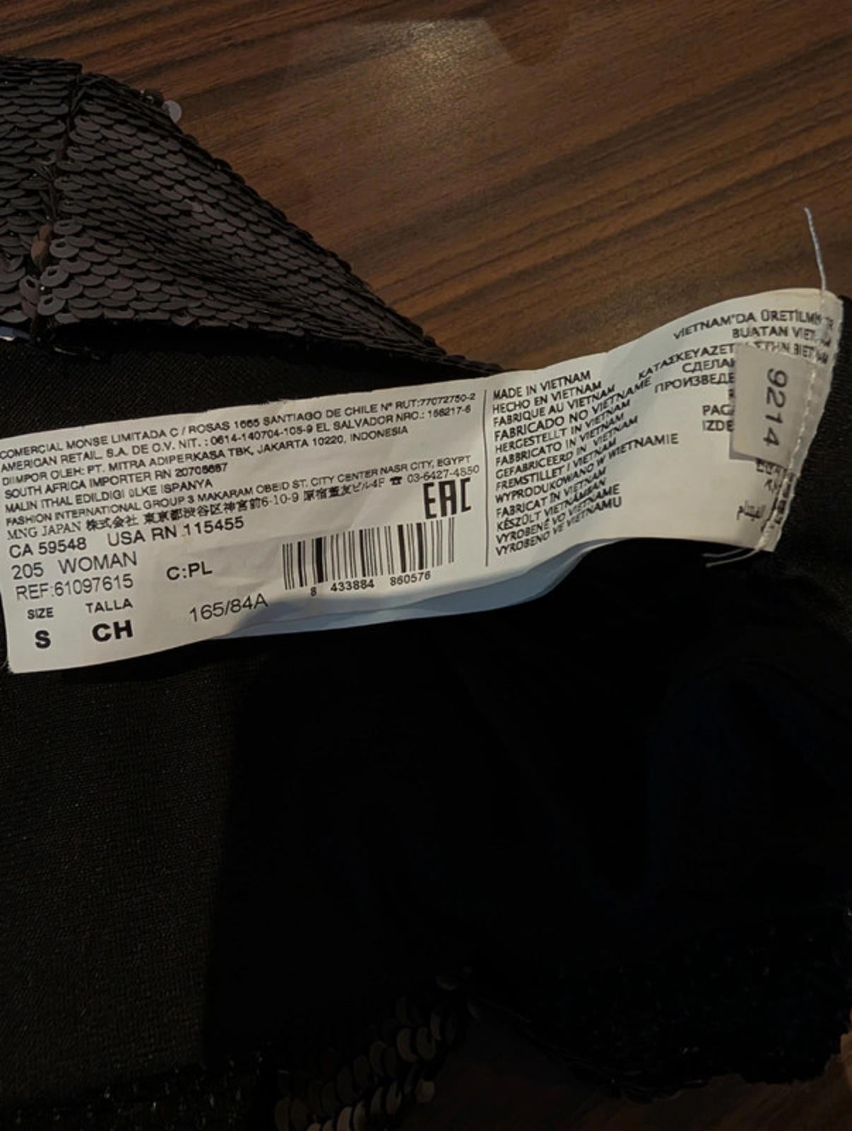 Mango Casual dull silver sequin top in EU Small