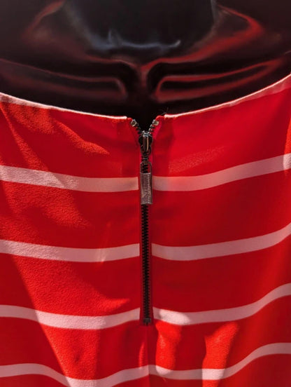 Studio by Preen Coral Stripe Ruched Sleeve Top UK16 NWT
