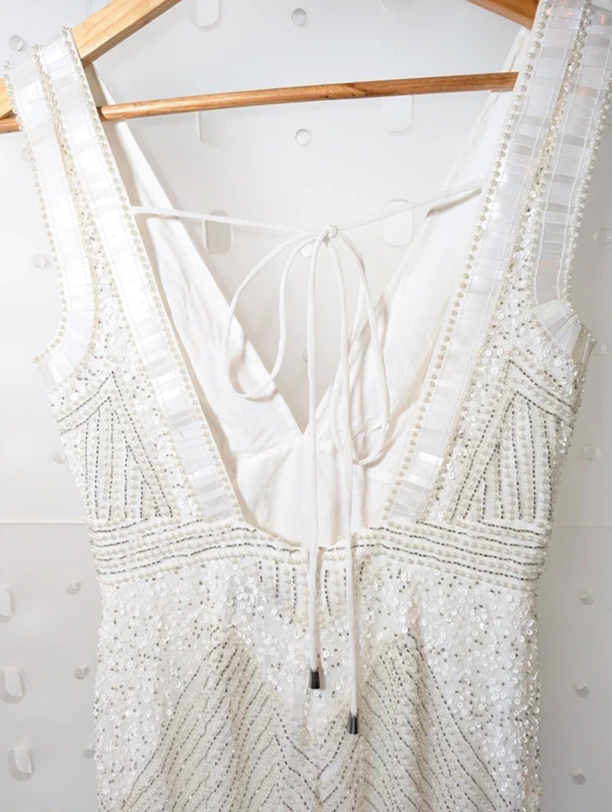 Karen Millen “Armour” Beaded Ivory Gown UK6 Bridal / Occasion Dress Sold Out