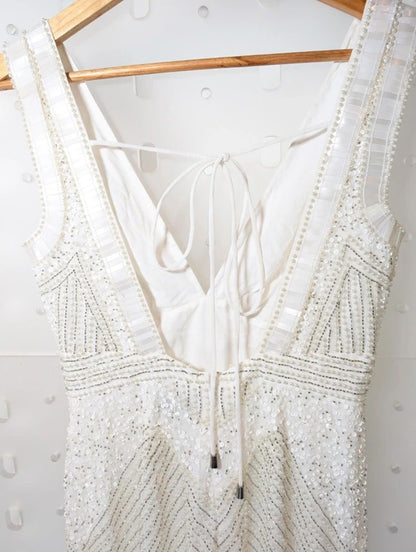 Karen Millen “Armour” Beaded Ivory Gown UK6 Bridal / Occasion Dress Sold Out