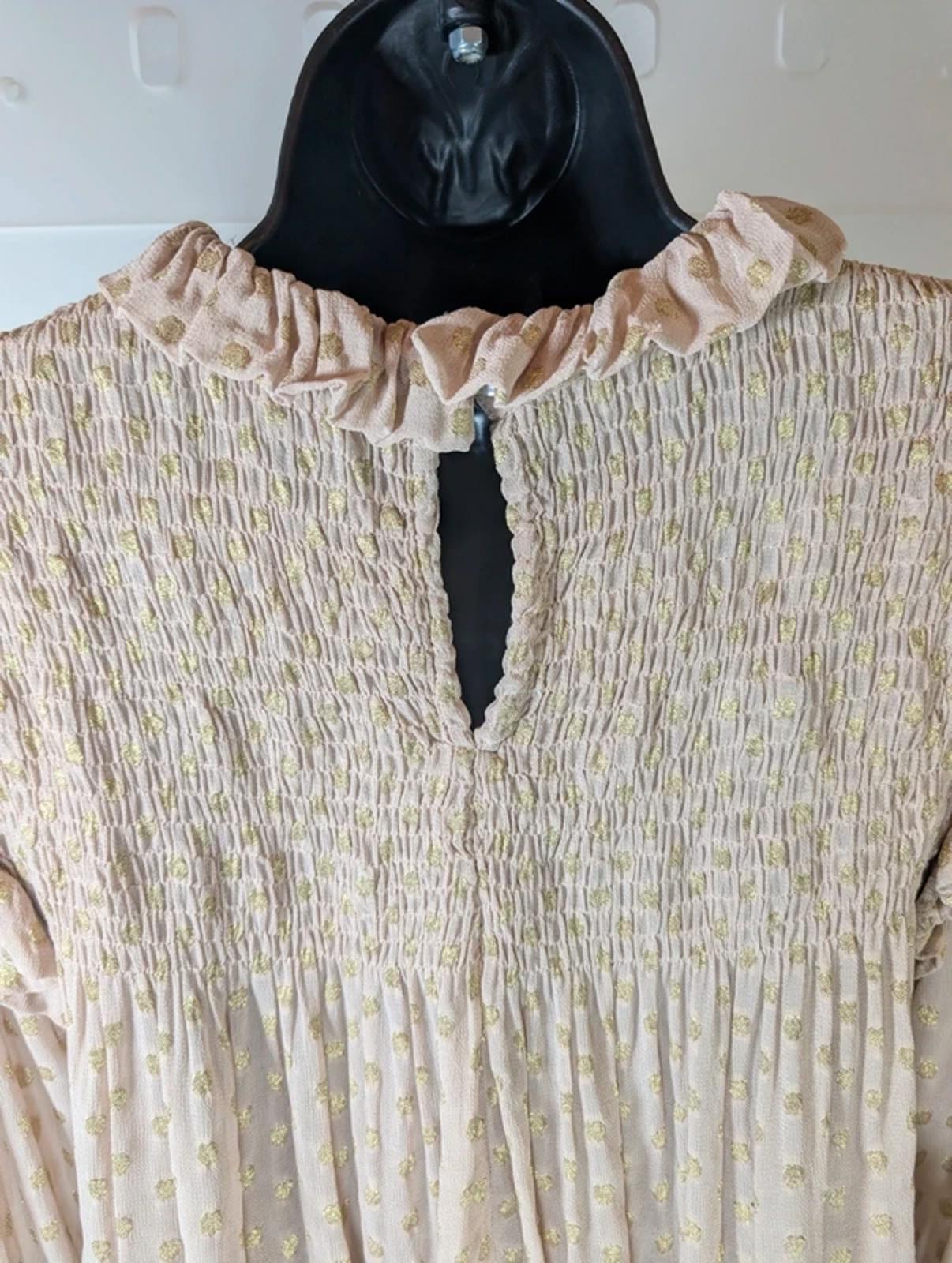 Nine by Savannah Miller Sheer Metallic Dot Blouse UK12