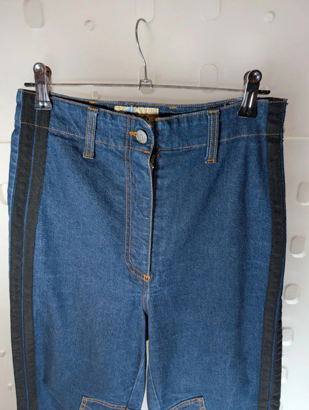 Kenzo Jeans – Vintage Side Stripe Biker Style UK 8