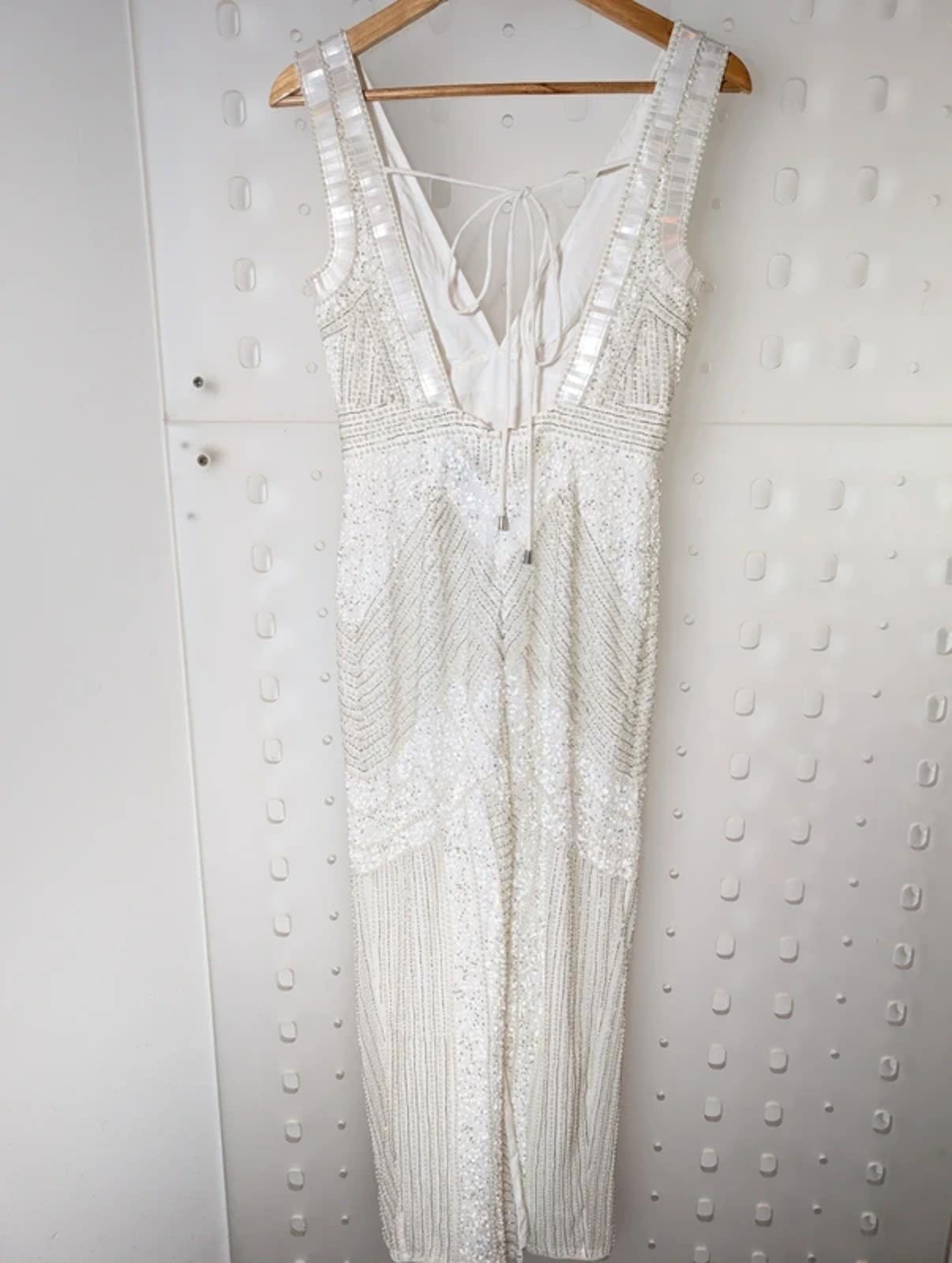 Karen Millen “Armour” Beaded Ivory Gown UK6 Bridal / Occasion Dress Sold Out