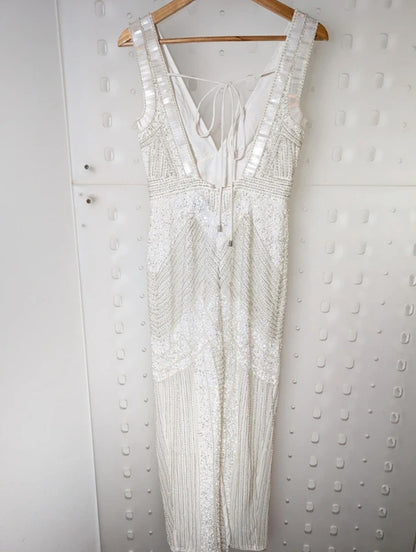 Karen Millen “Armour” Beaded Ivory Gown UK6 Bridal / Occasion Dress Sold Out