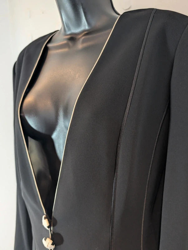 Jacques Vert AW07 Black Champagne Occasion Blazer UK14